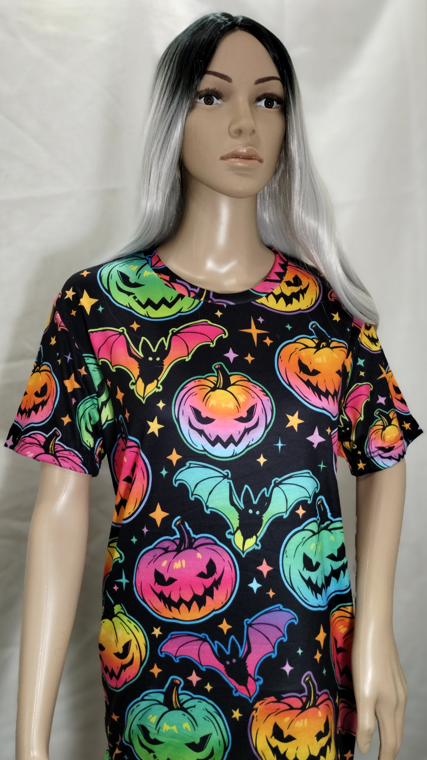Neon Pumpkin & Bat T-Shirt