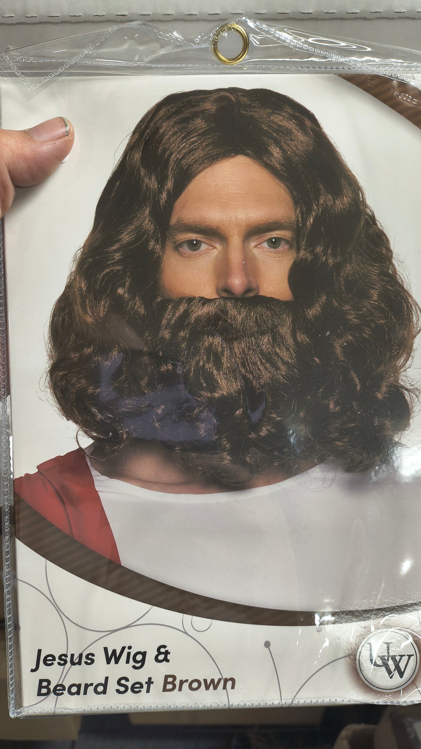 Jesus Wig and Beard Set Brown