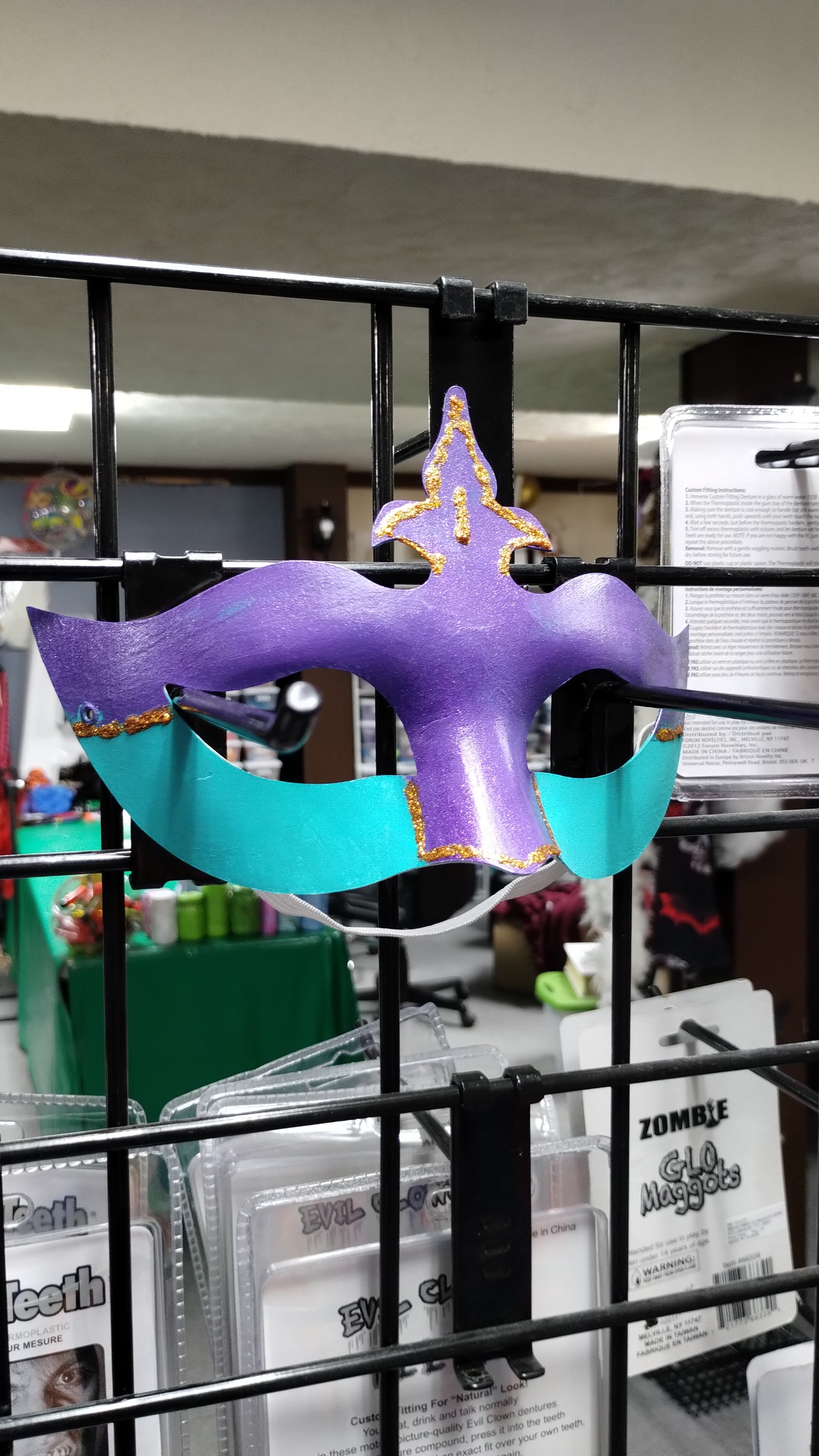 Purple and Teal Masquerade Mask