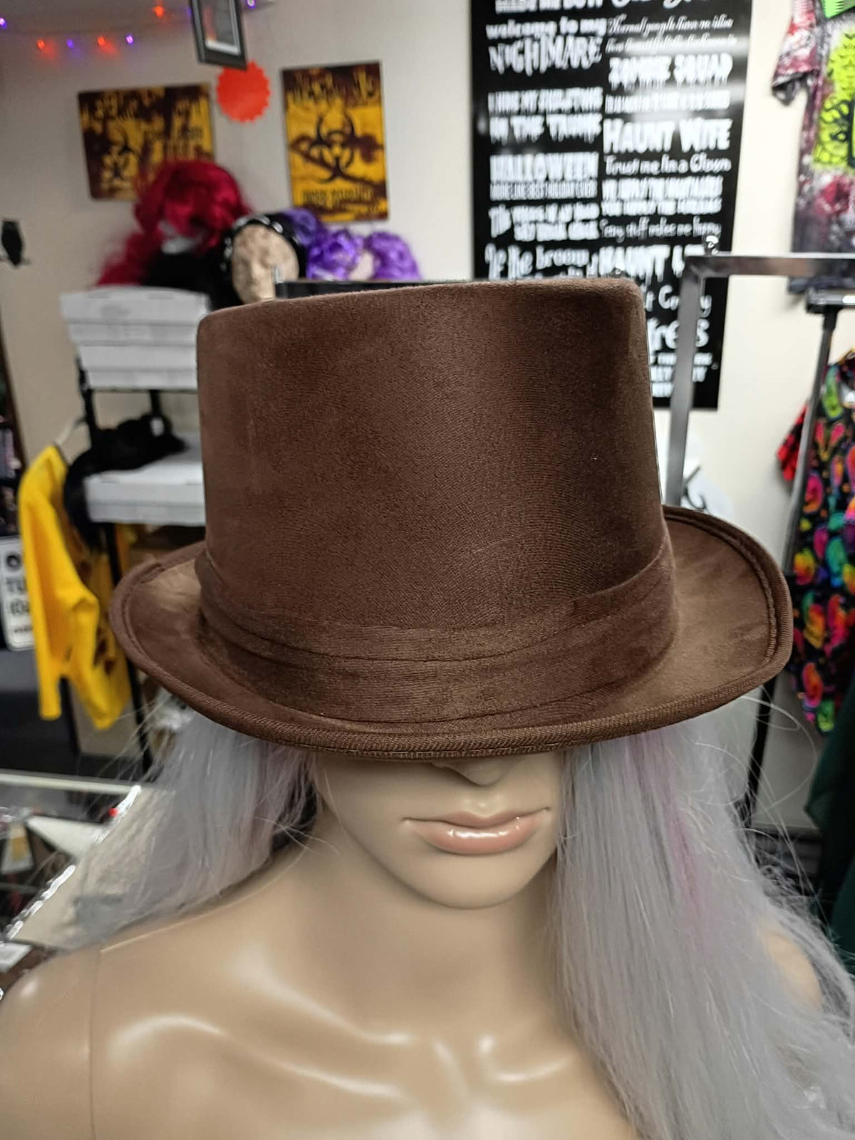 Faux Suede Top Hat
