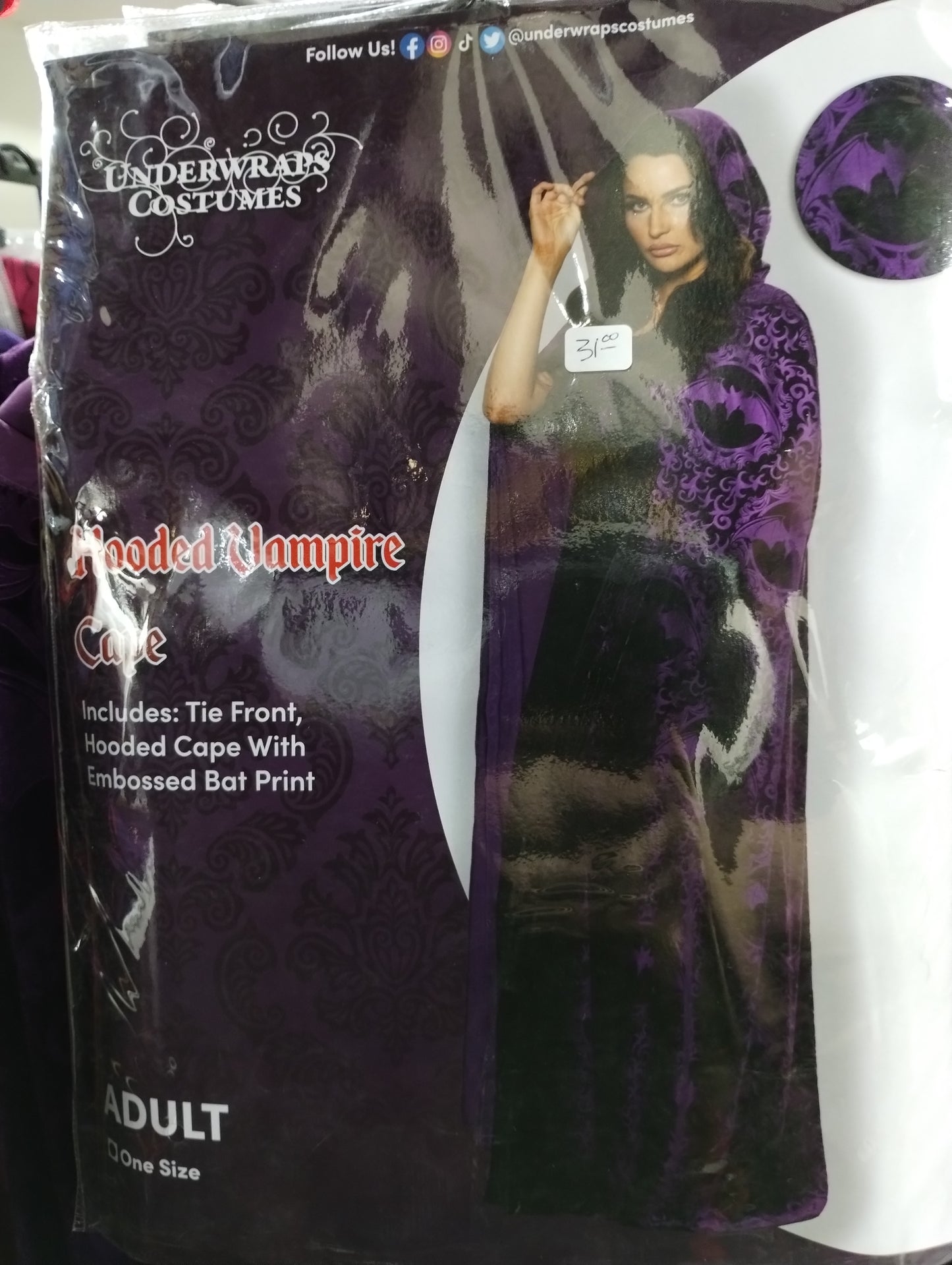 Hooded Vampire Cape - Purple