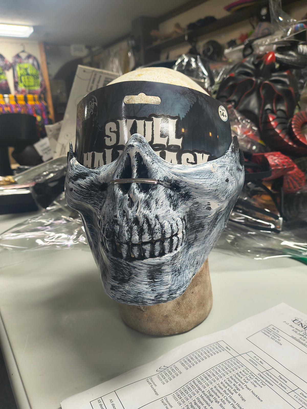 Skull Half Mask - White