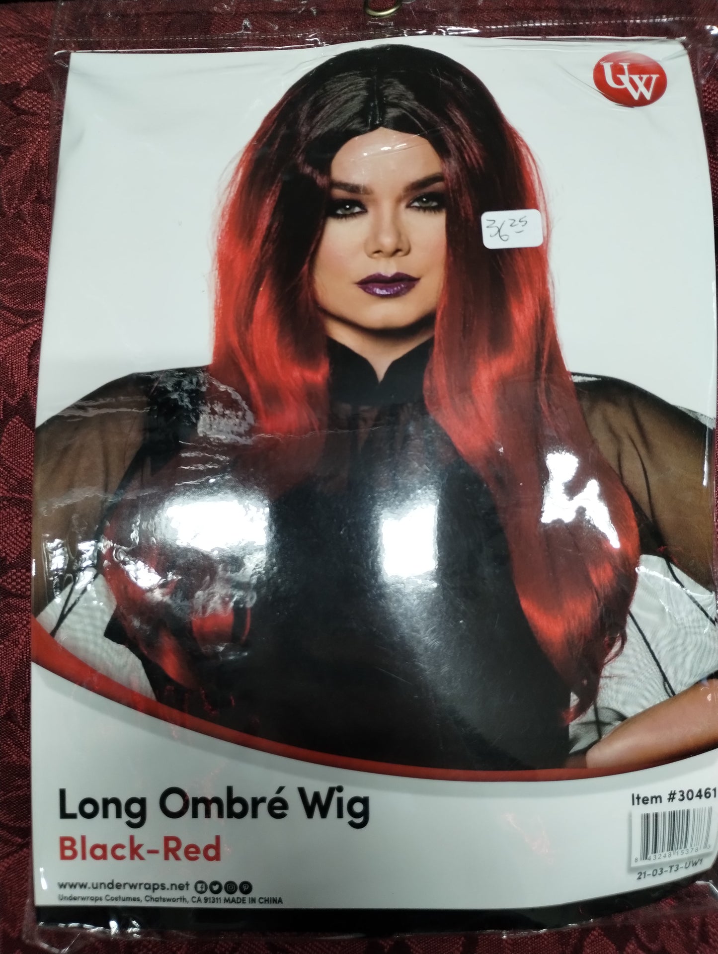 Deluxe Red and Black Ombré Wig