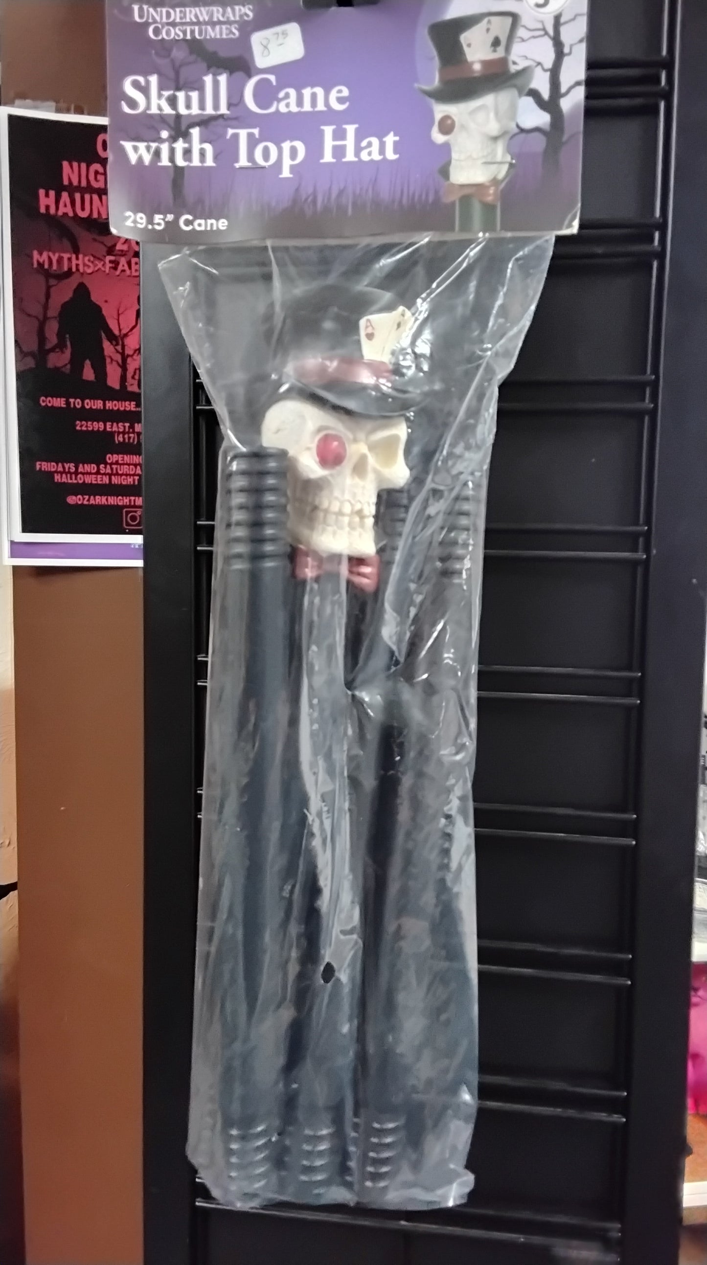 Skull Cane with Top Hat