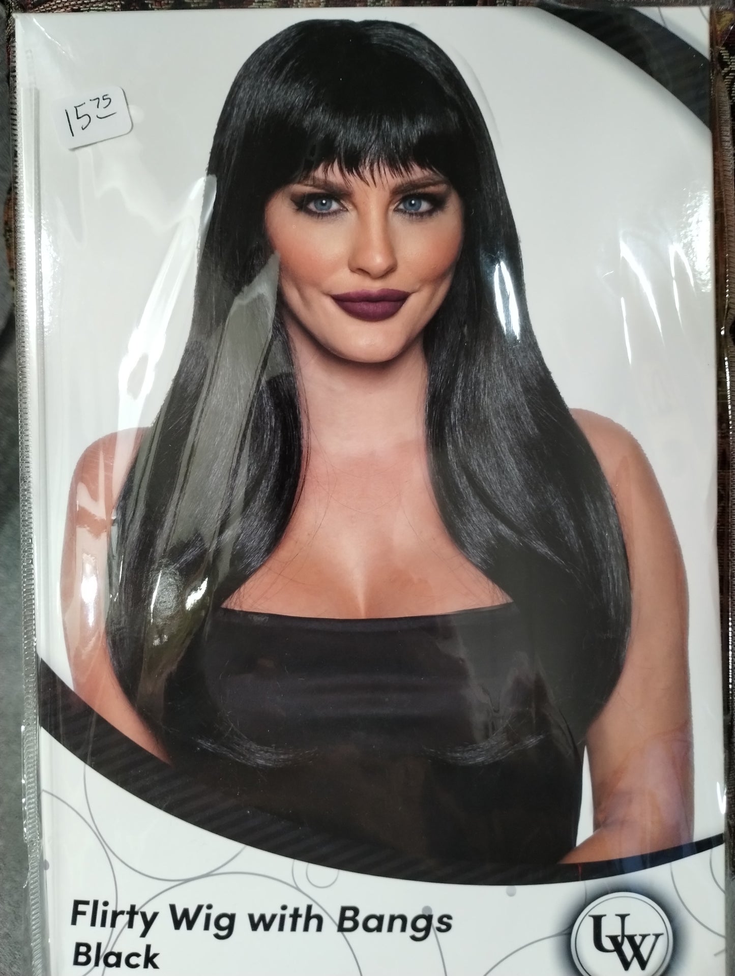 Flirty Black Wig w/Bangs