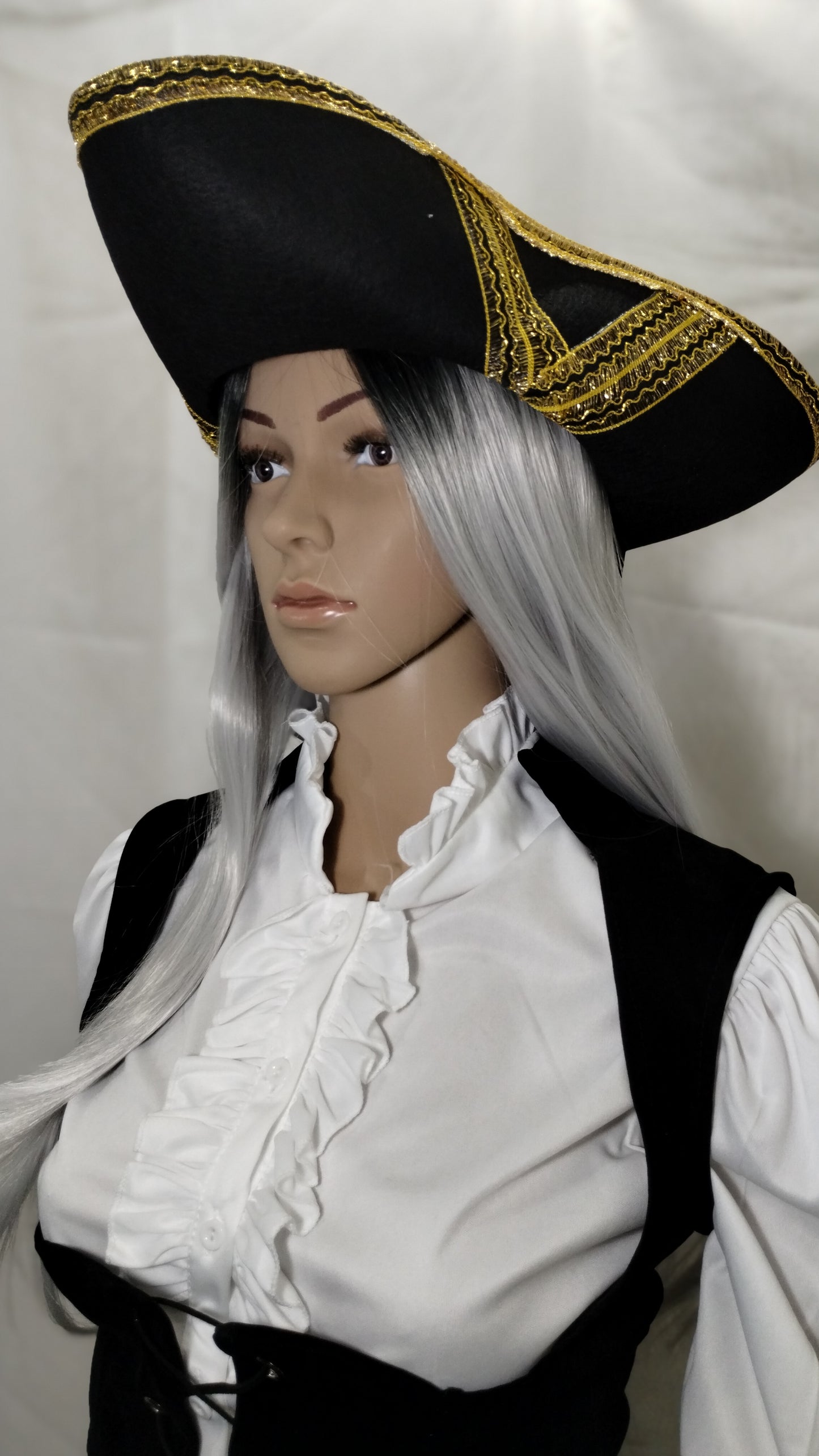 Gold and Black Pirate Hat