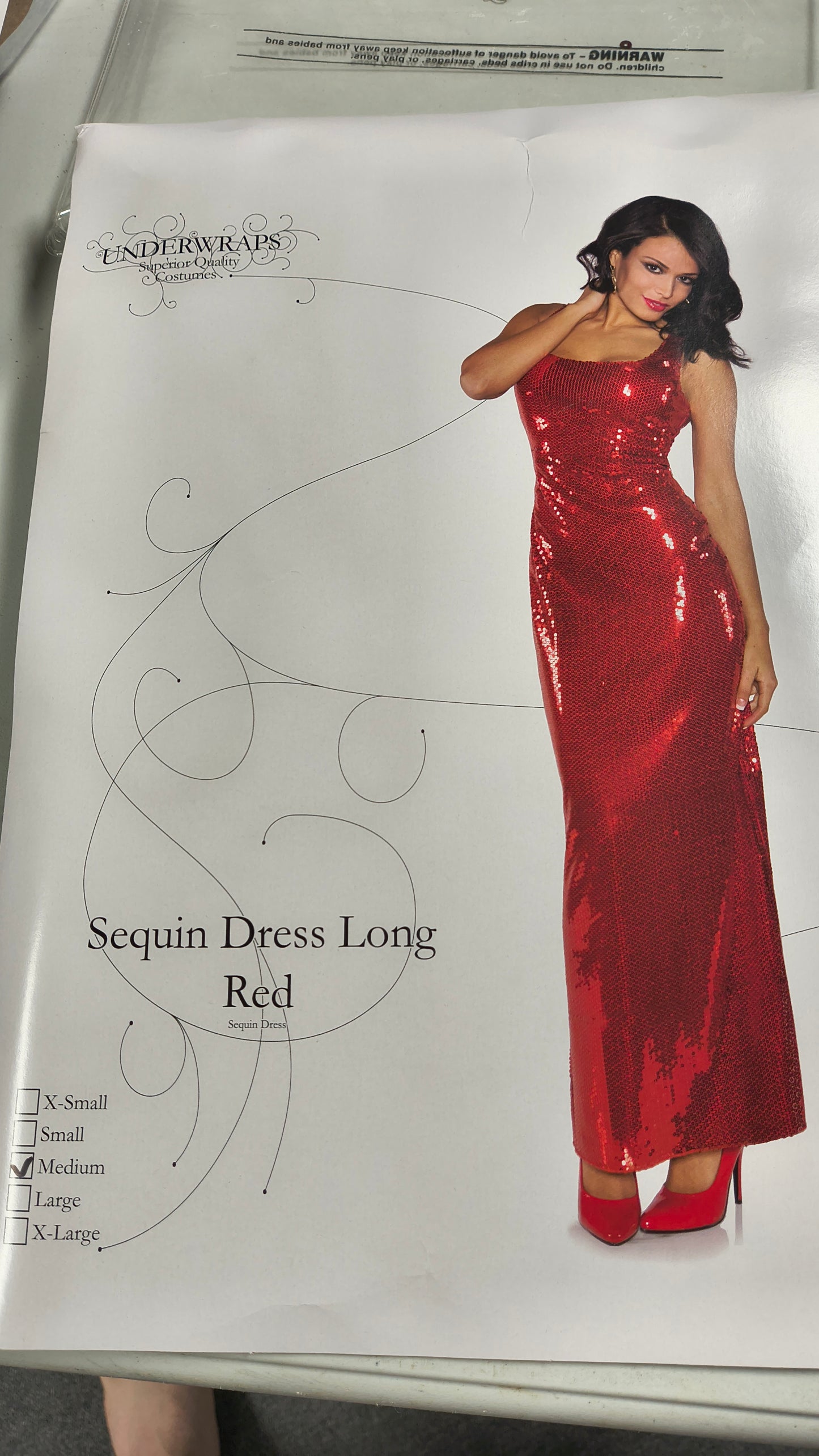 Long Sequin Dress - Red