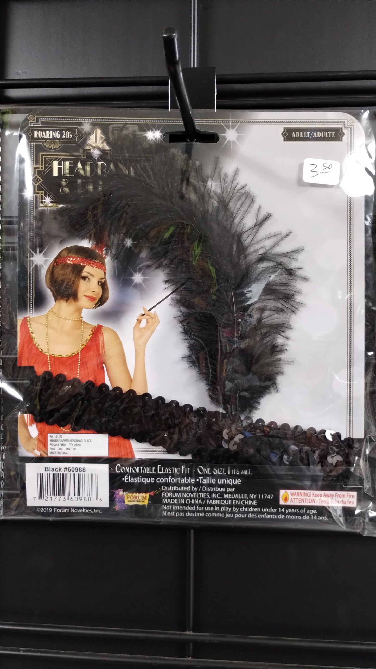 Black Flapper Headpiece