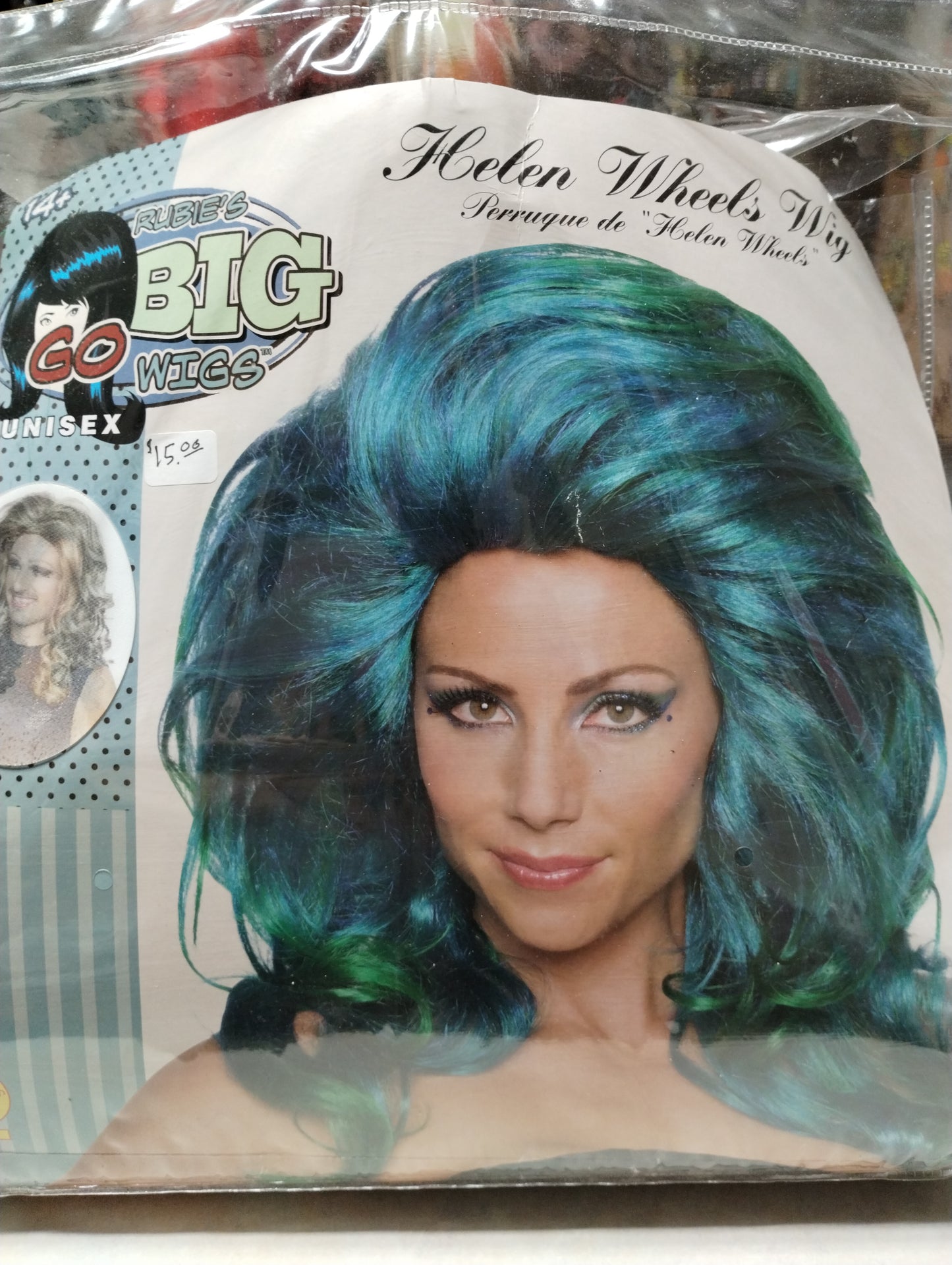 Blue and Green Helen Wheels Wig