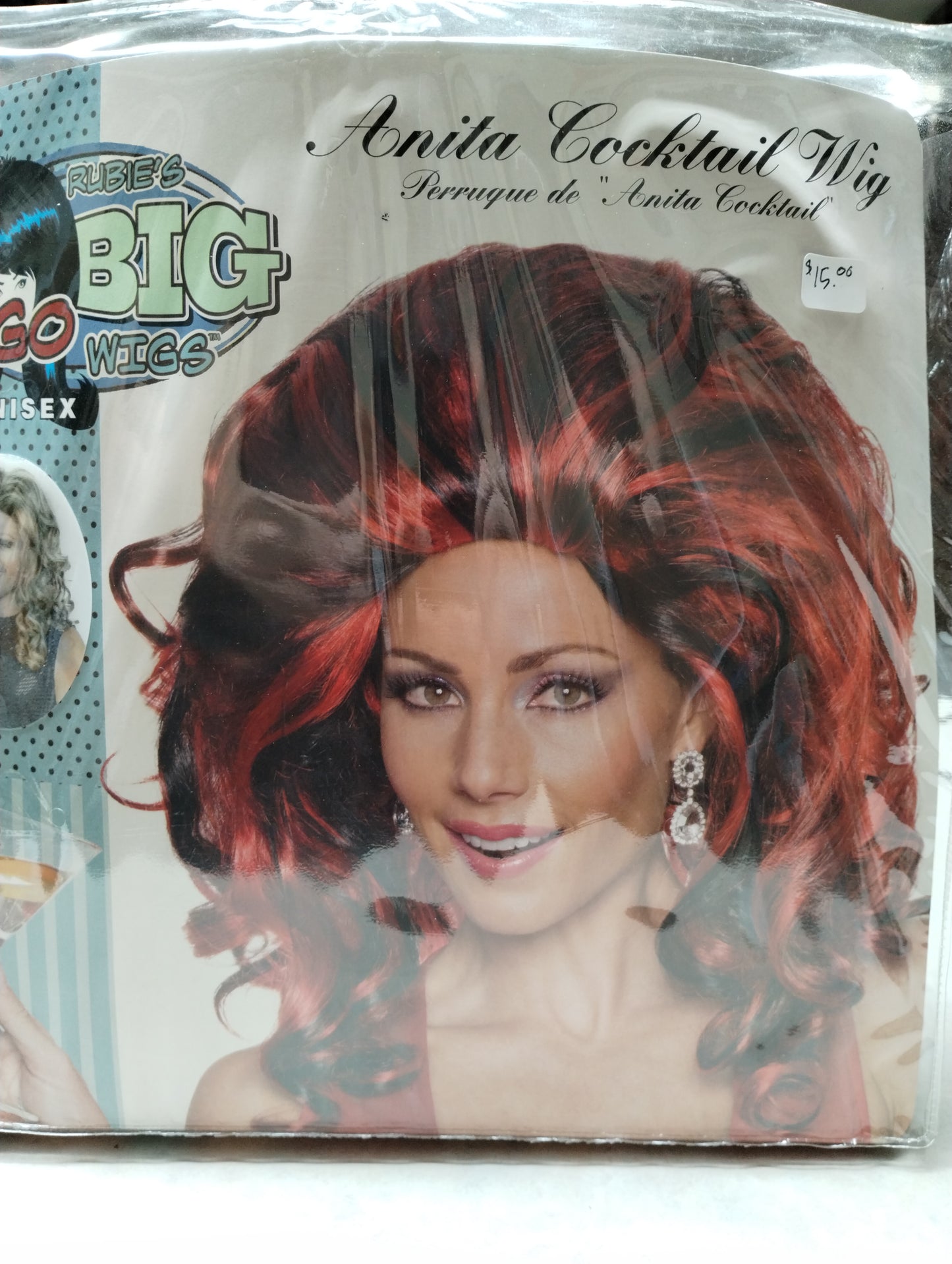 Red and Black Anita Cocktail Wig