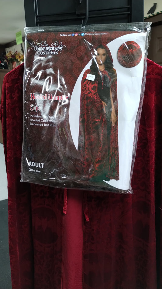 Hooded Vampire Cape - Red