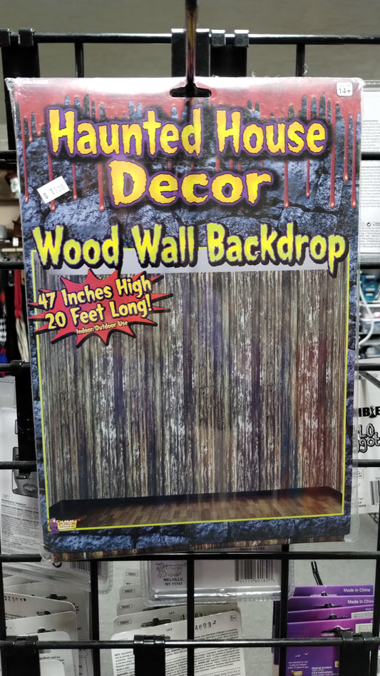 Haunted House Wood Wall Backdrop