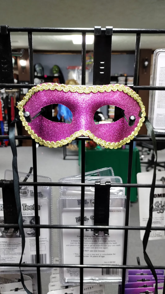 Pink Glitter and Gold Mask