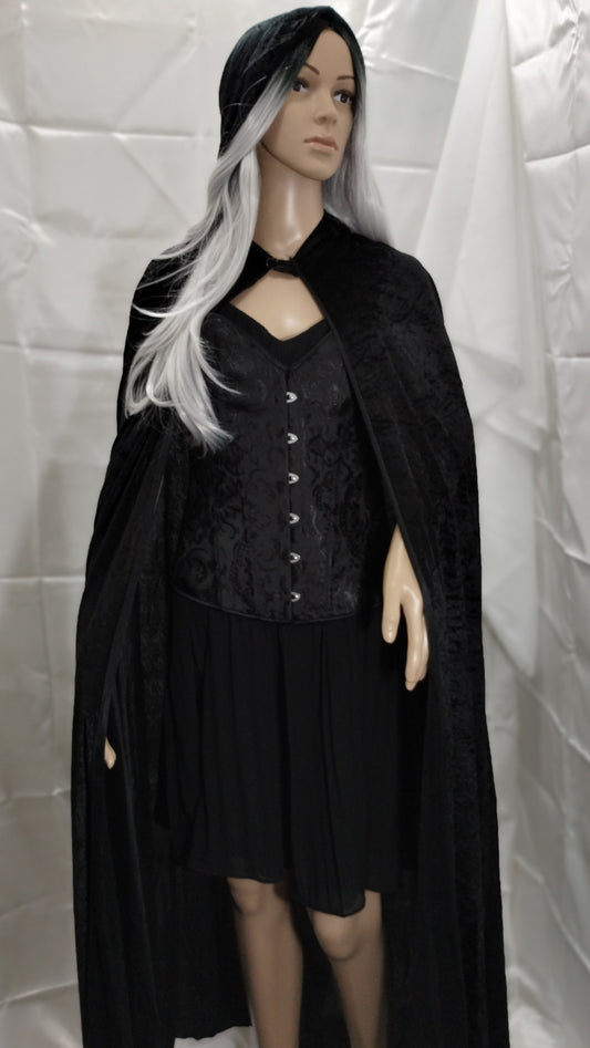 55" Hooded Cloak - Black