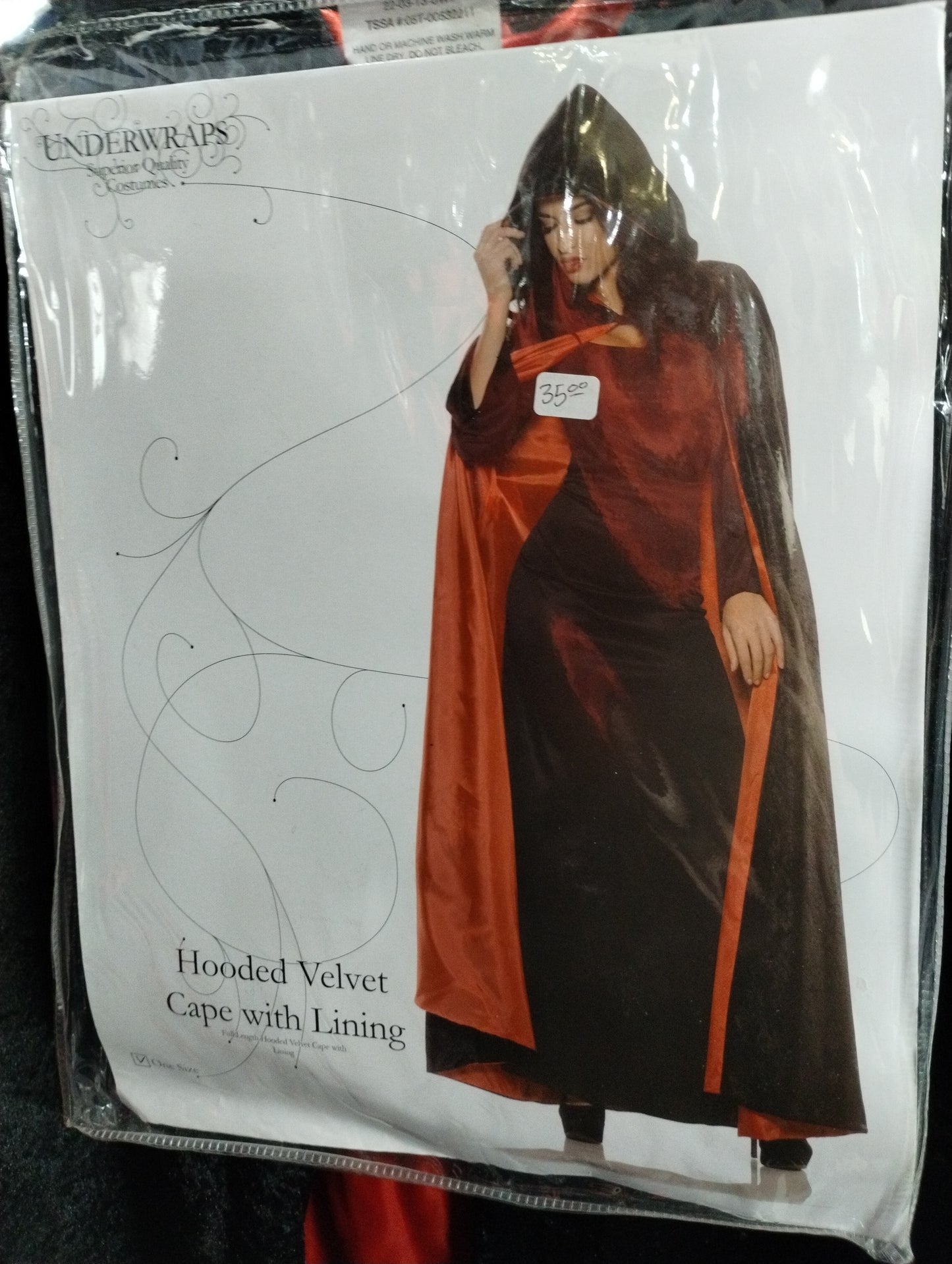 Hooded Velvet Cape - Red Lining