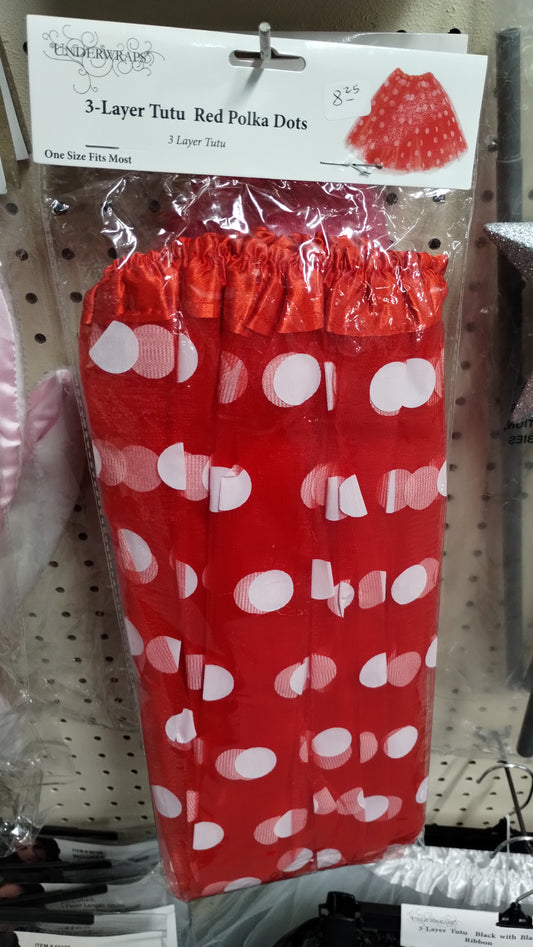 3 - Layer Red w/White Polka Dots Tutu