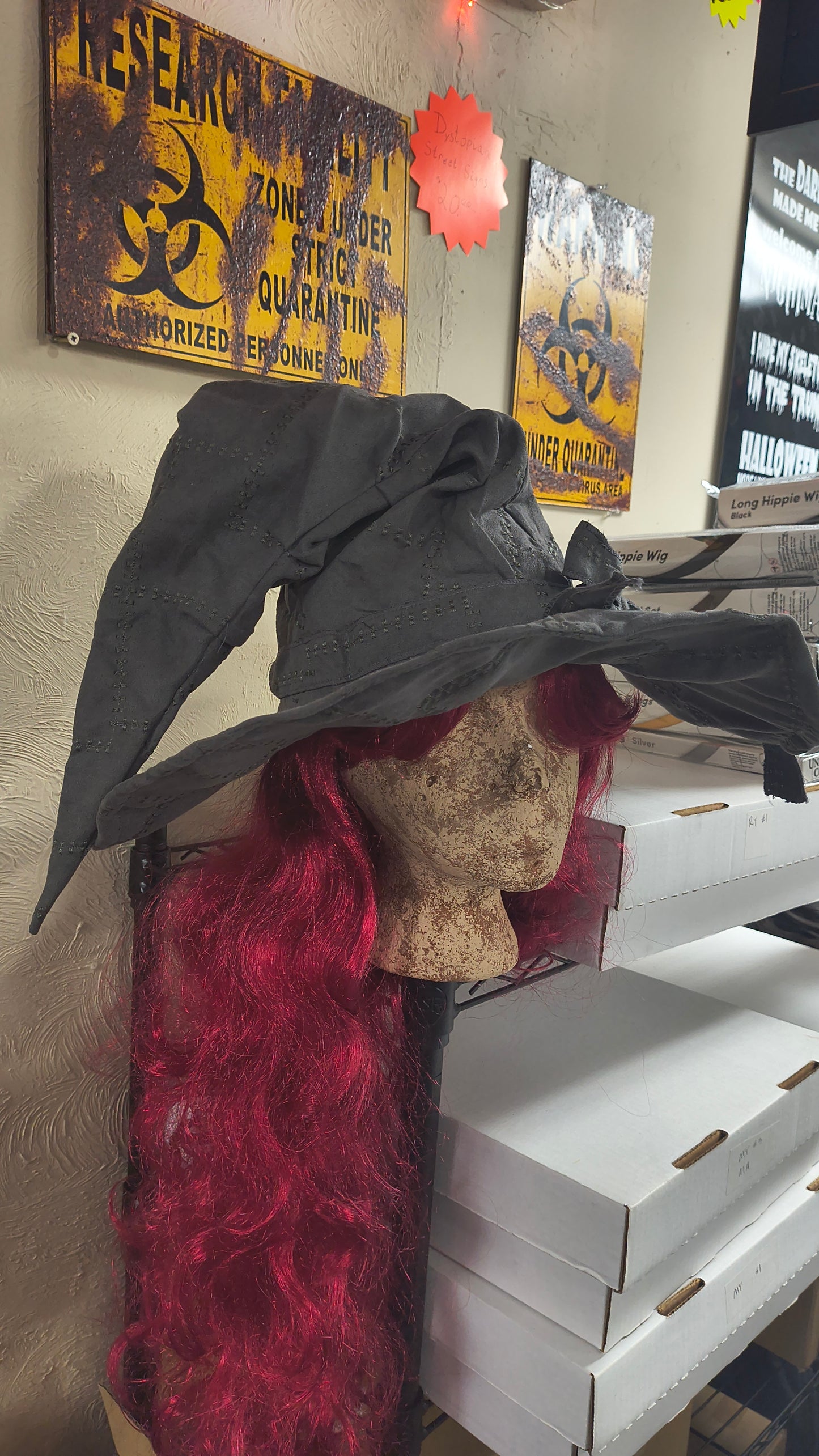 Witch/Wizard Hat Grey with Stiches