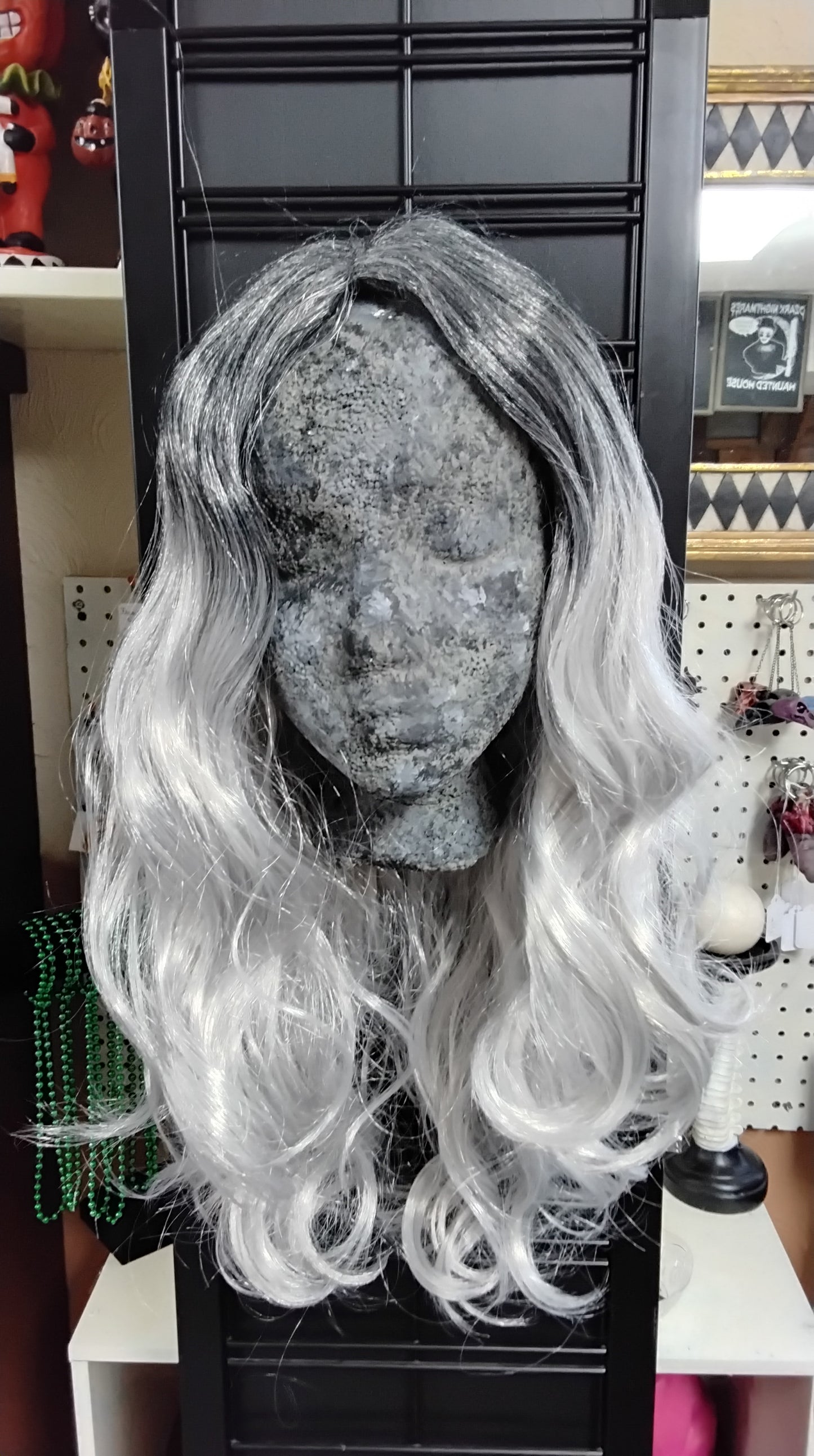 Ombre Wig with Curls - Black/Silver