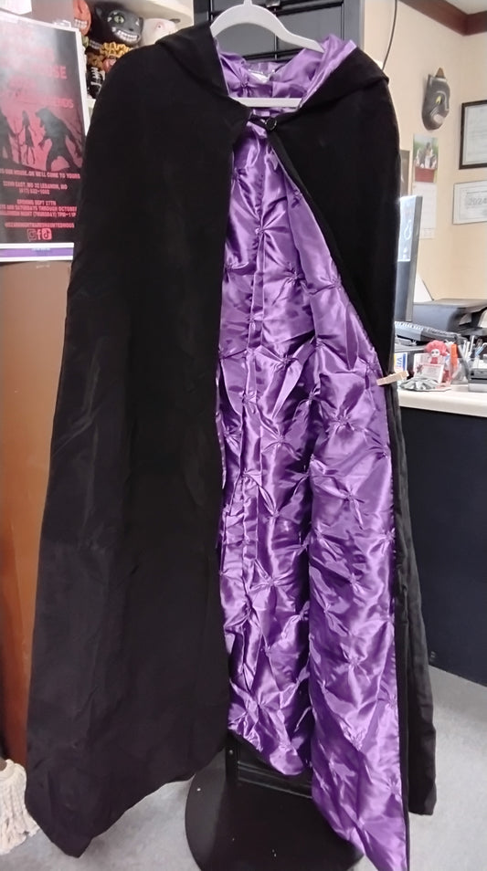 63" Deluxe Velvet Cape w/ Purple Satin Lining