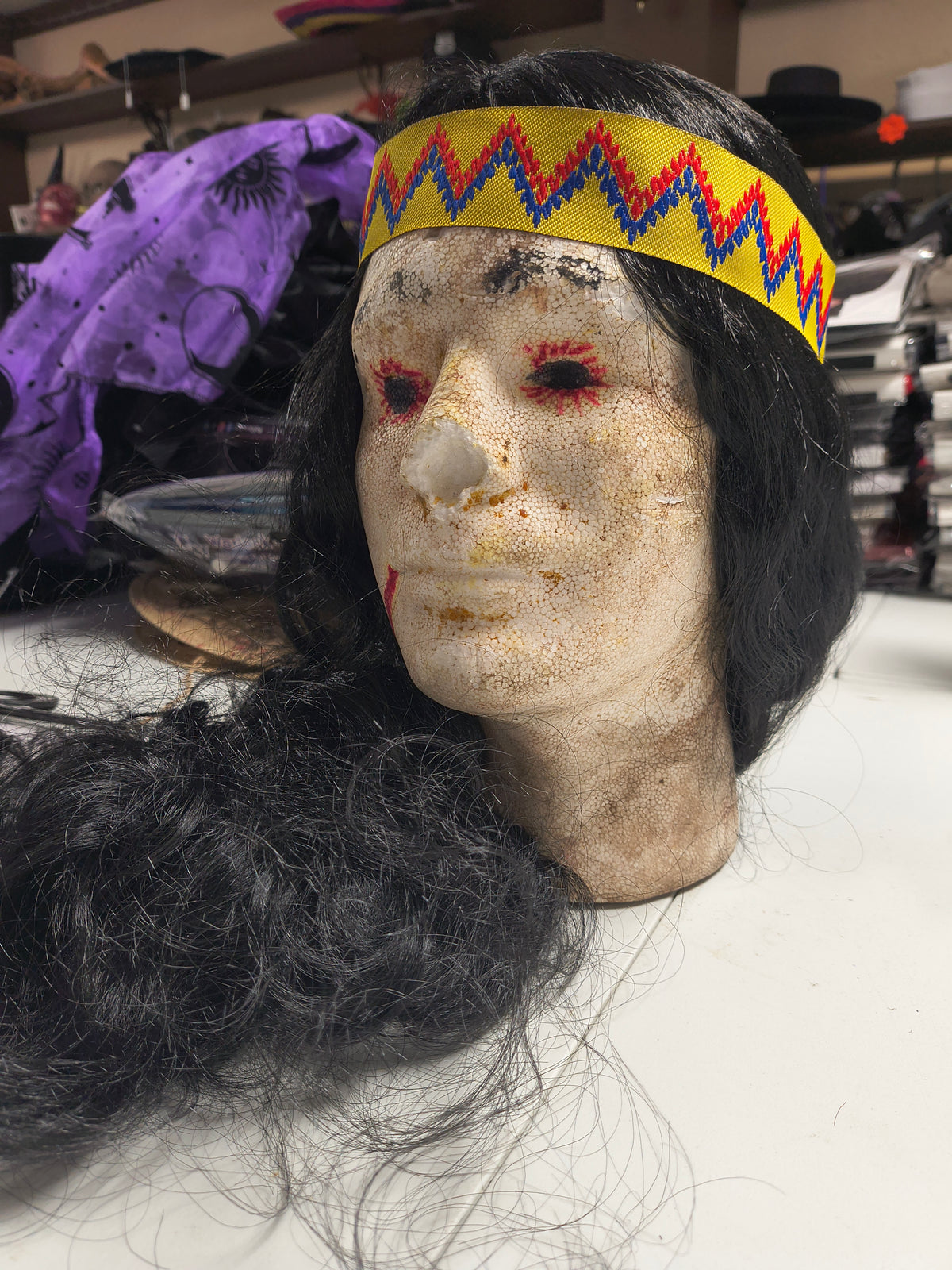 Long Hippie Wig Black