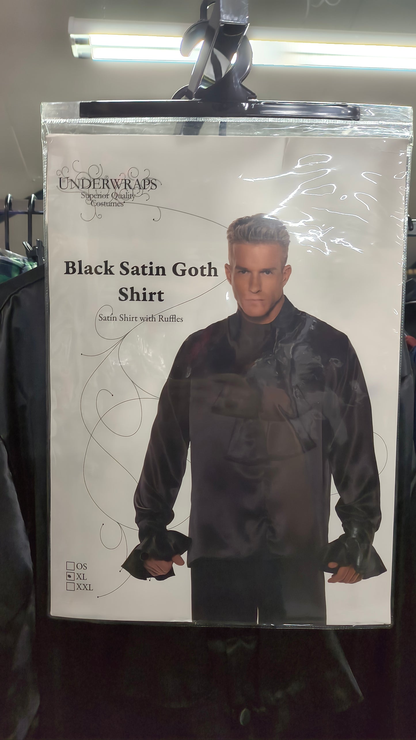 Black Satin Goth Shirt - XL