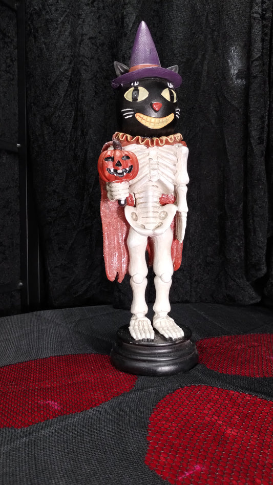 Black Cat Halloween Skeleton