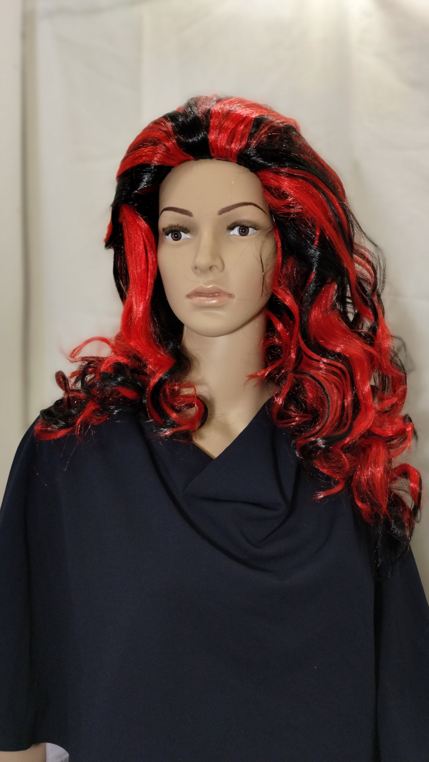 Red and Black Anita Cocktail Wig