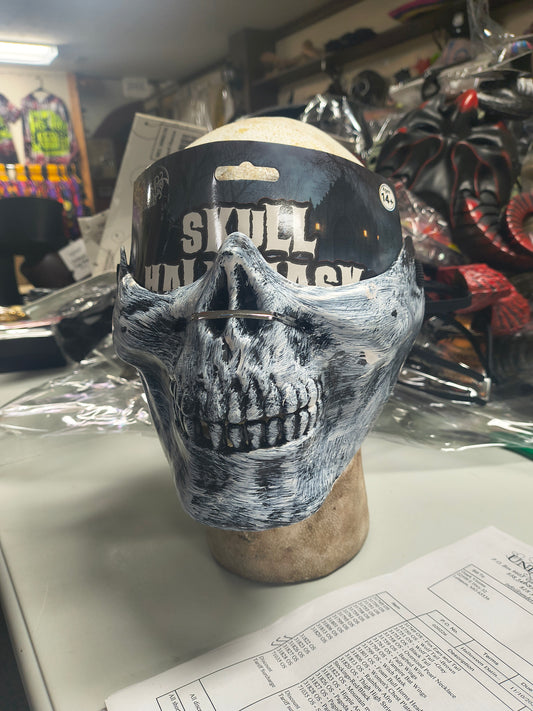 Skull Half Mask - White