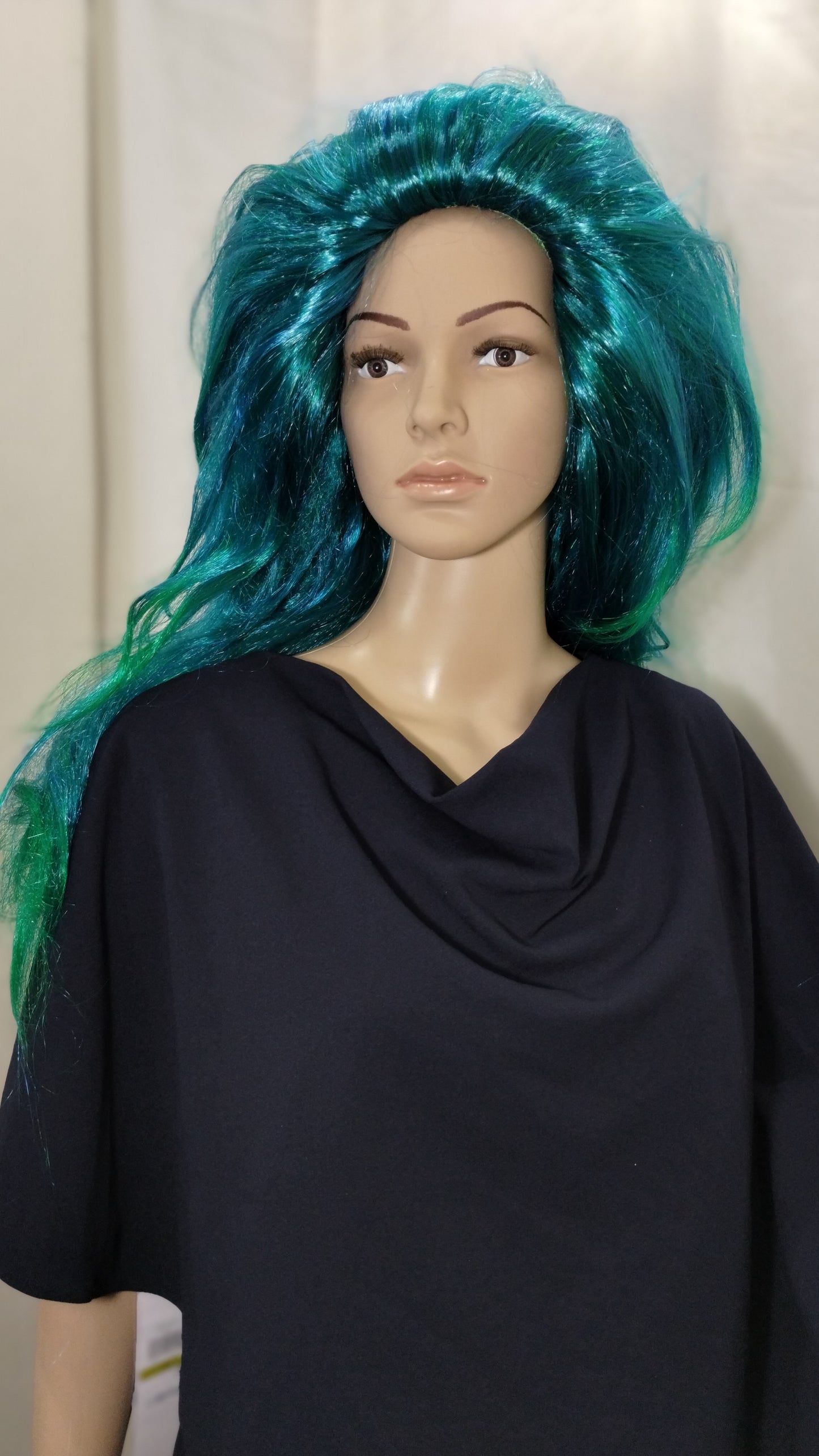 Blue and Green Helen Wheels Wig