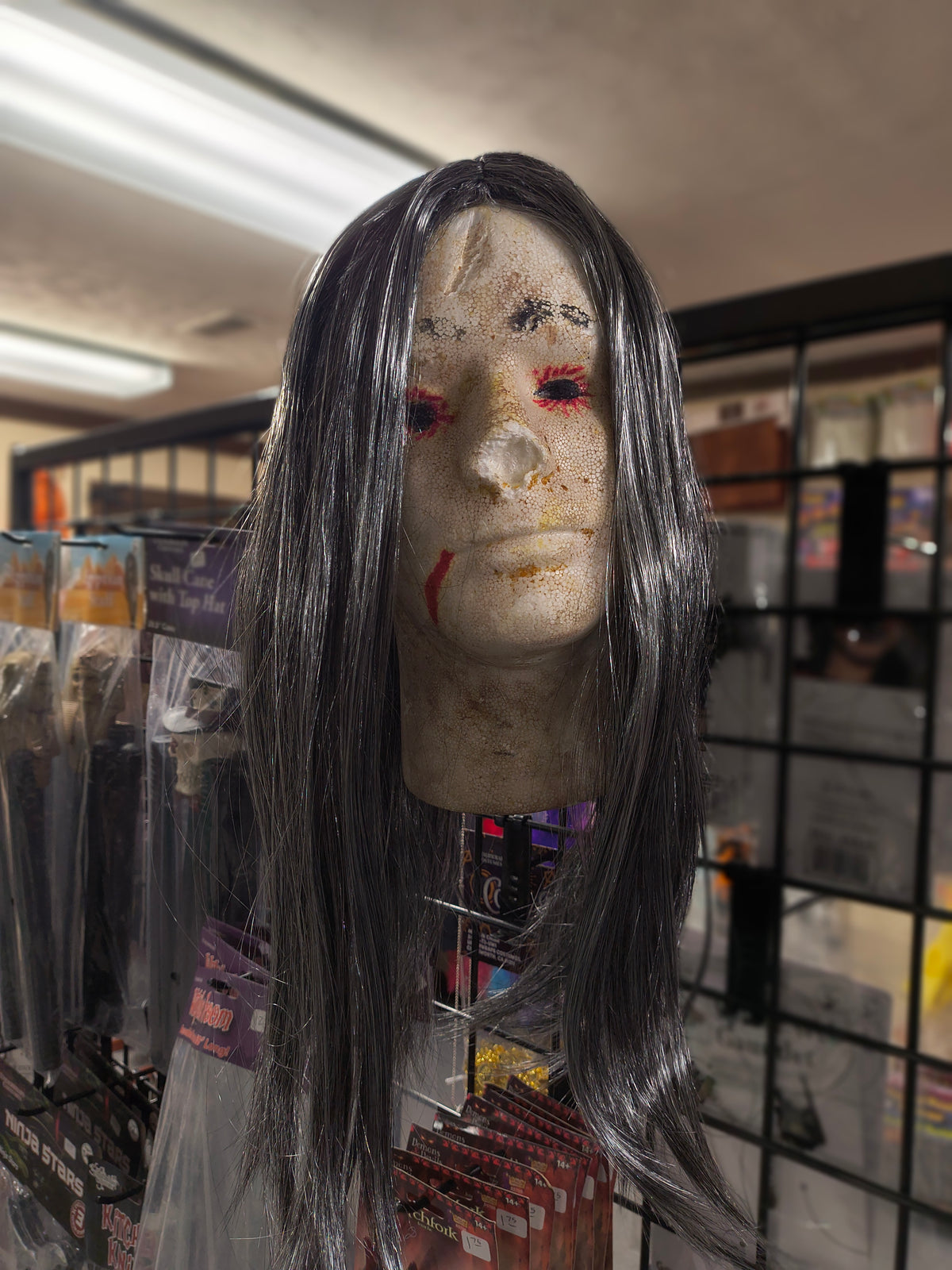 Long Vampire Wig - Black/Silver