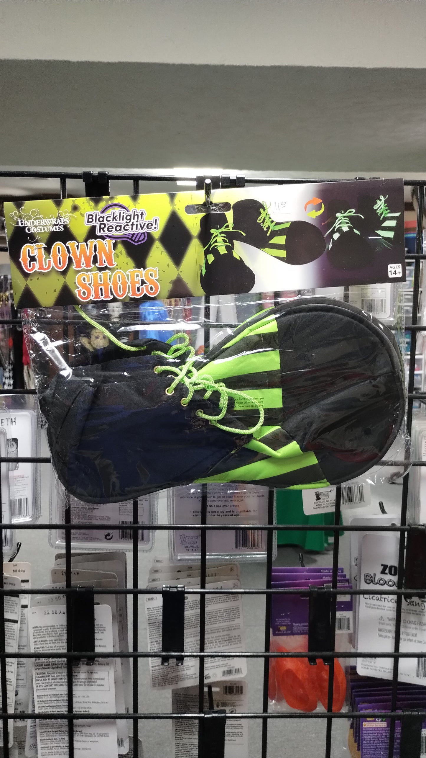 Green and Black Blacklight Clown Shoes