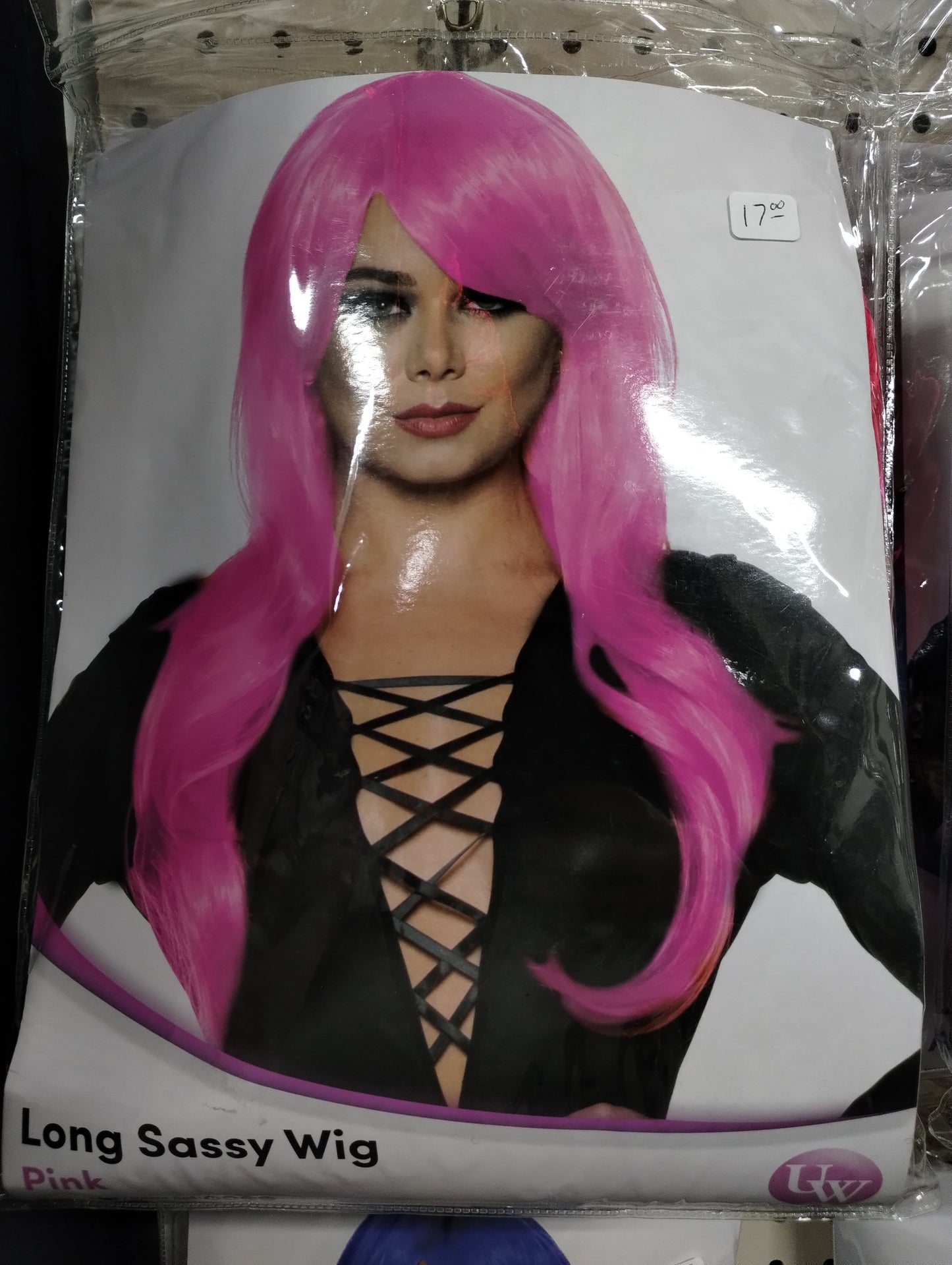 Long Sassy Pink Wig