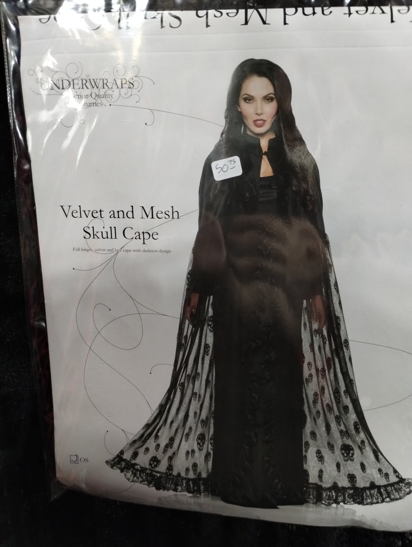 Velvet and Mesh Skull Cape