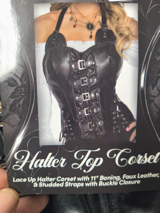 Halter Top Corset - Black