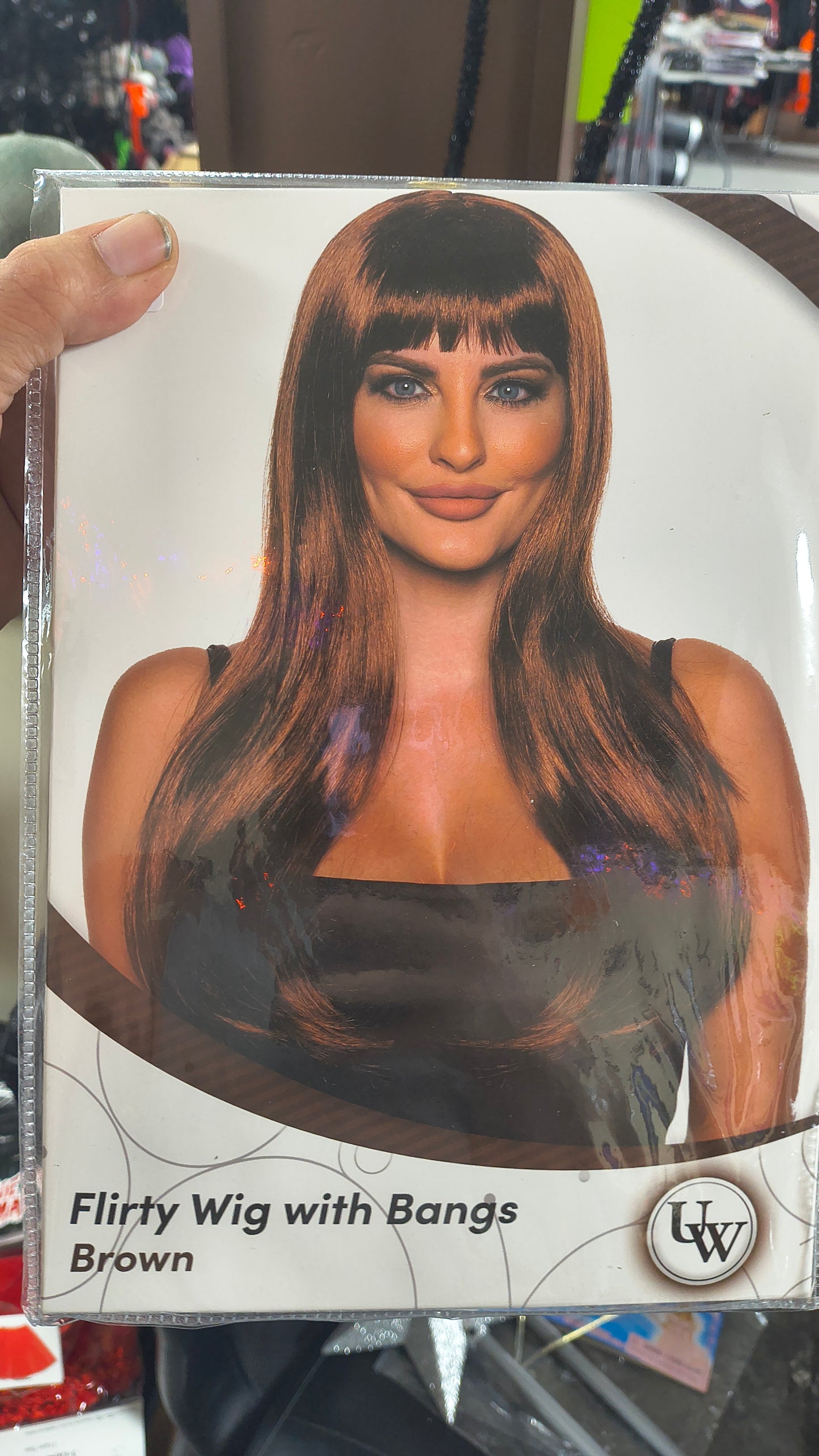 Flirty Wig with Bangs Brown