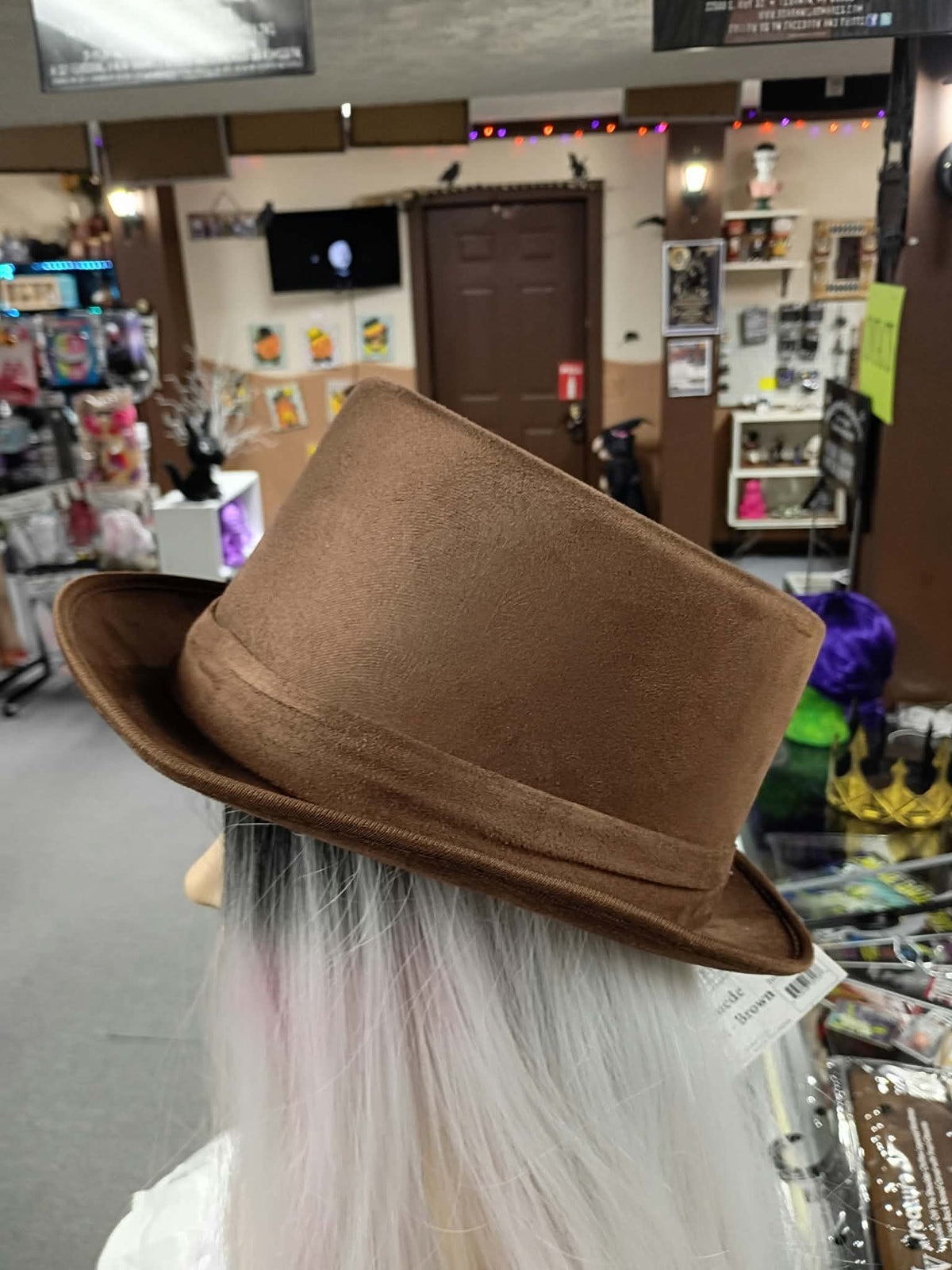 Faux Suede Top Hat