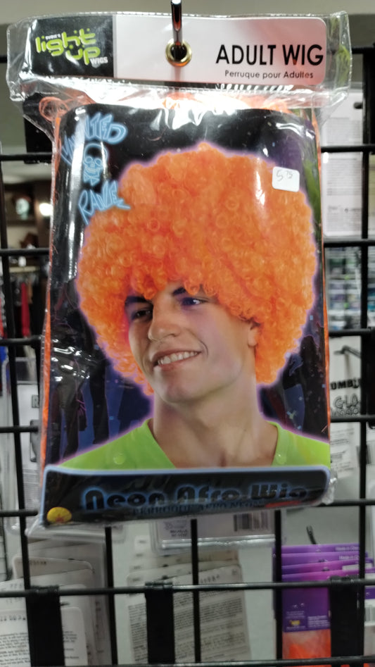 Neon Orange Clown Afro