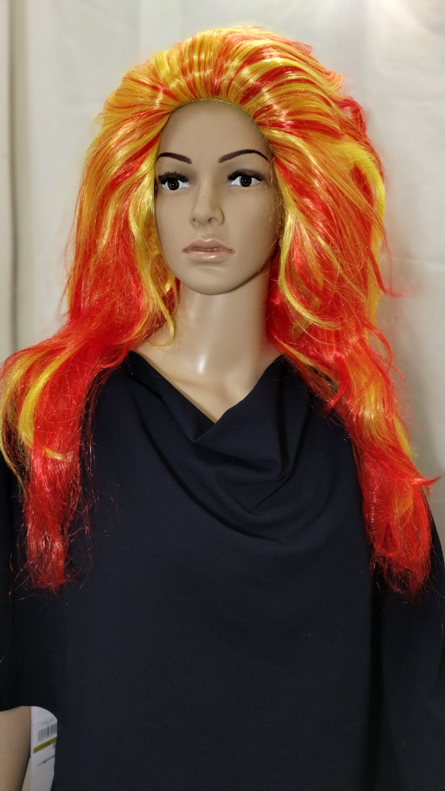 Red and Yellow Helen Wheels Wig
