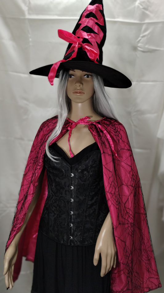 Witch Hat and Cape Set - Pink