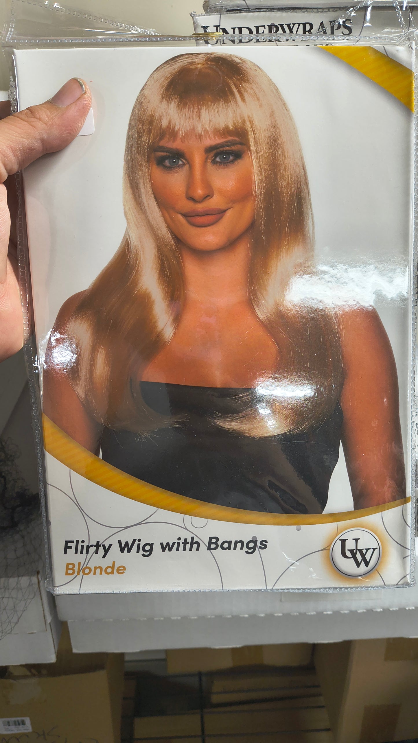 Flirty Wig with Bangs Blonde