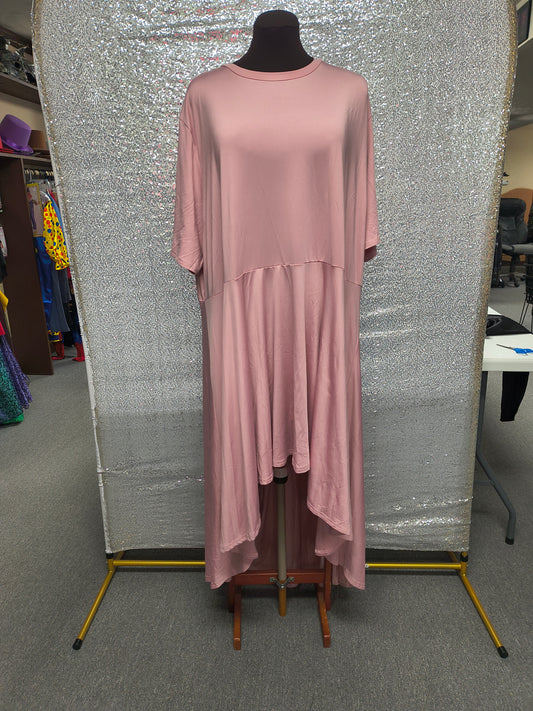 Pink Long Sleeve High-Low Dress (6X)