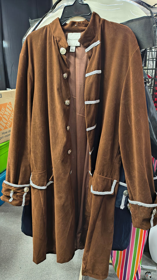 Velvet Frock Coat - Brown (XXL)