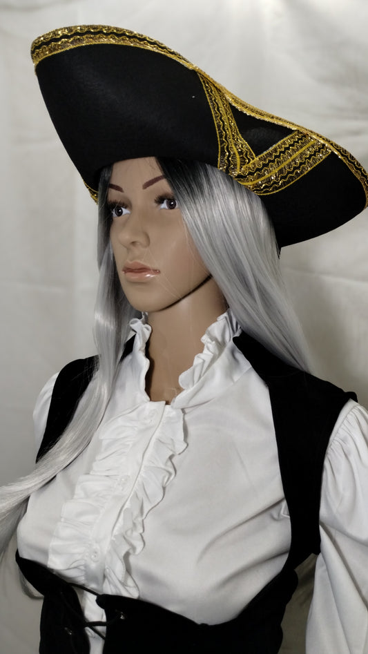 Gold and Black Pirate Hat