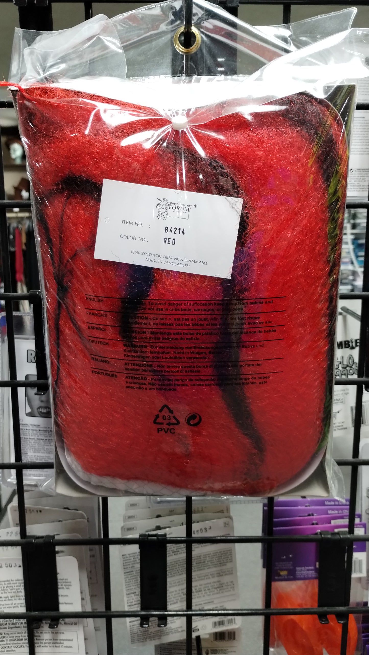 Deluxe Long Red w/Black Streaks Balding Clown Wig