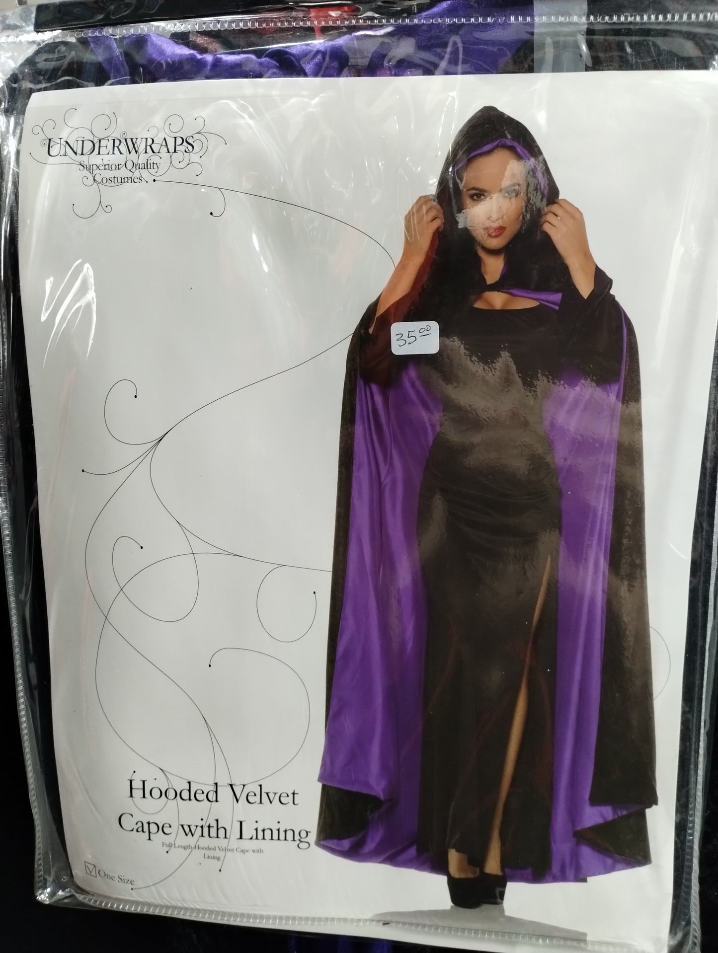 Hooded Velvet Cape - Purple Lining