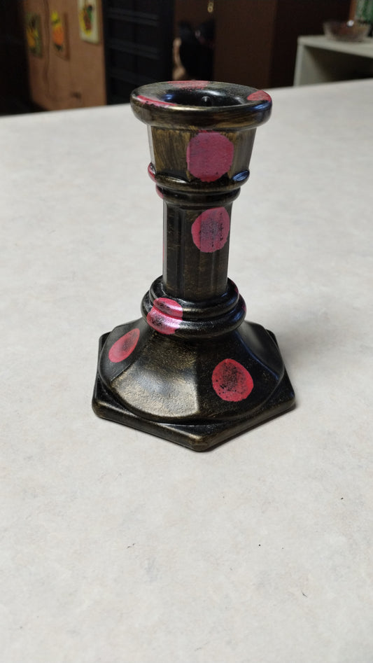 Candlestick Holder - Red/Gold