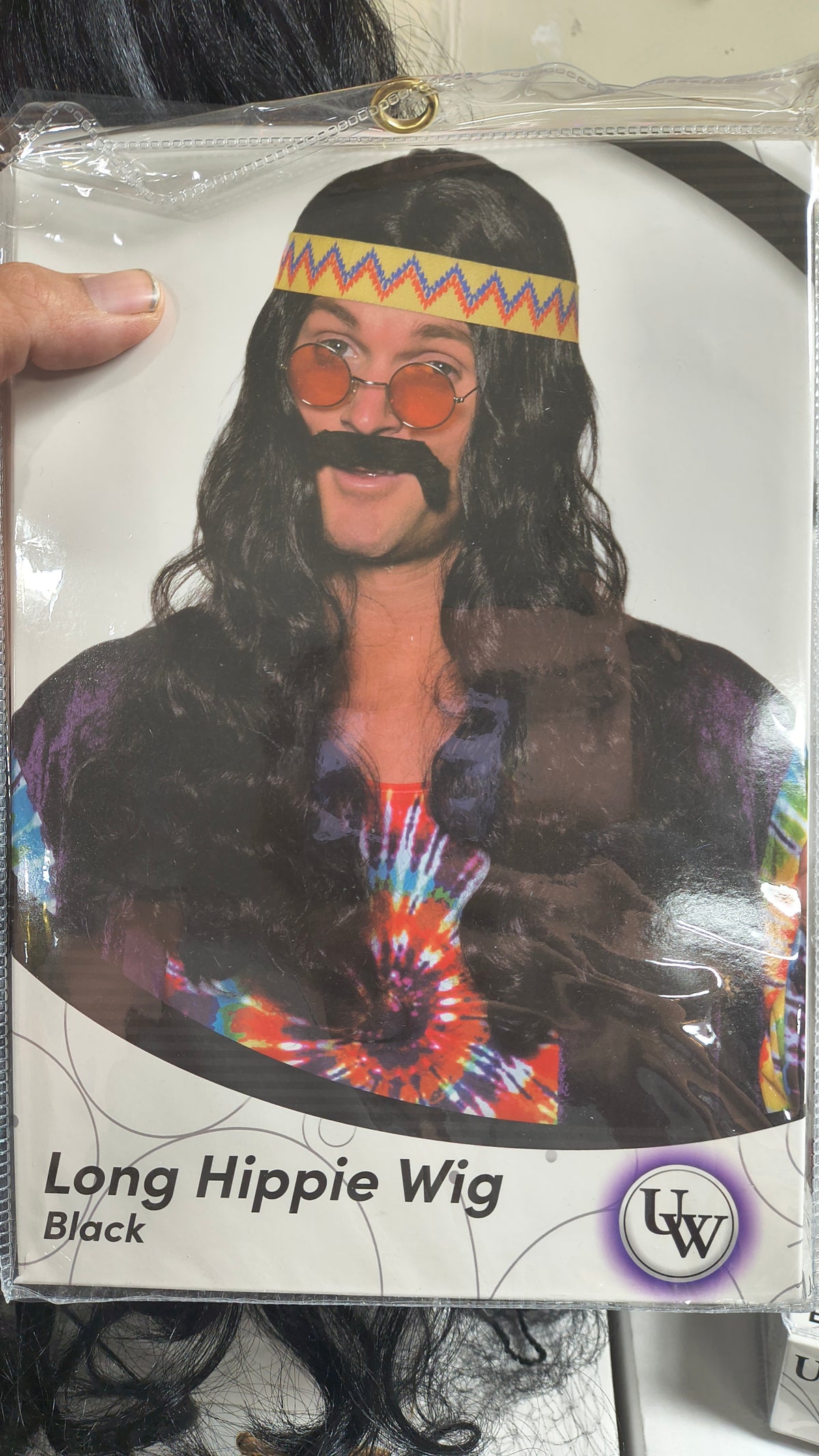 Long Hippie Wig Black
