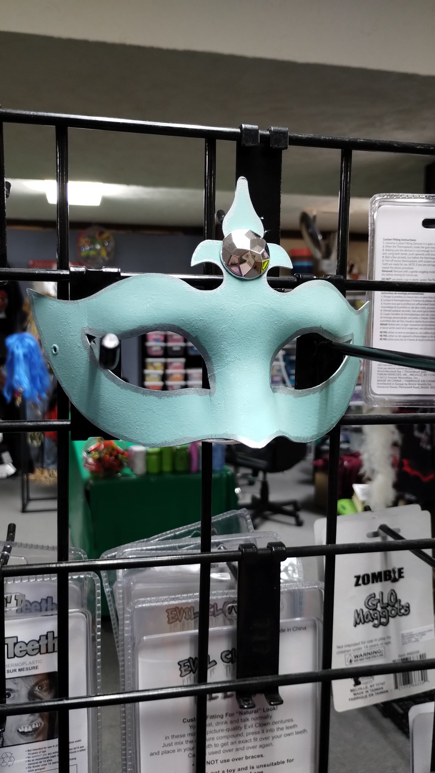 Powder Blue w/Silver Trim Masquerade Mask