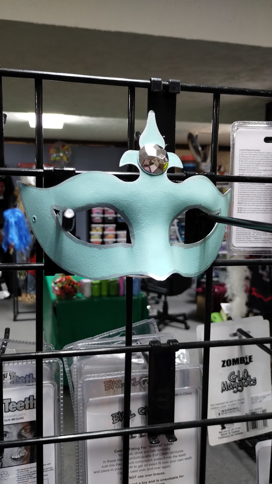 Powder Blue w/Silver Trim Masquerade Mask