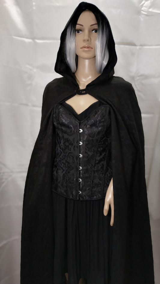 Deluxe Hooded Cape - Black